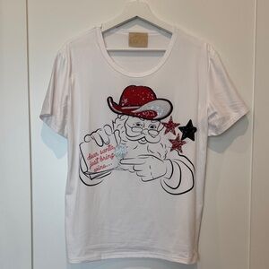 Judith March festive Santa sequin shirt